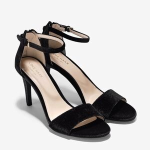 Cole Haan Black Velvet Ankle Strap Heels - Size 11